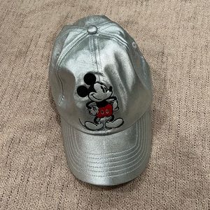 Mickey Disneyland Metallic Silver Baseball Cap